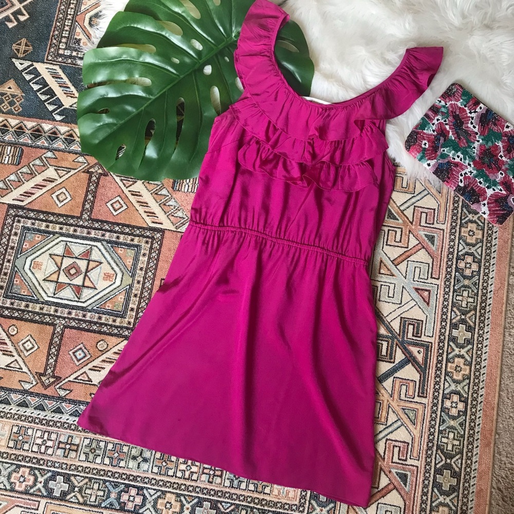 Amanda Uprichard Fuchsia Silk Cocktail Dress - S